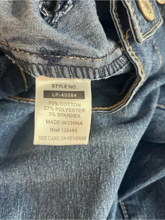 Uniq By Litz Women’s High Rise Button Fly Bell Bottom Ruffle Blue Jeans Sz 29 - Picture 8 of 8